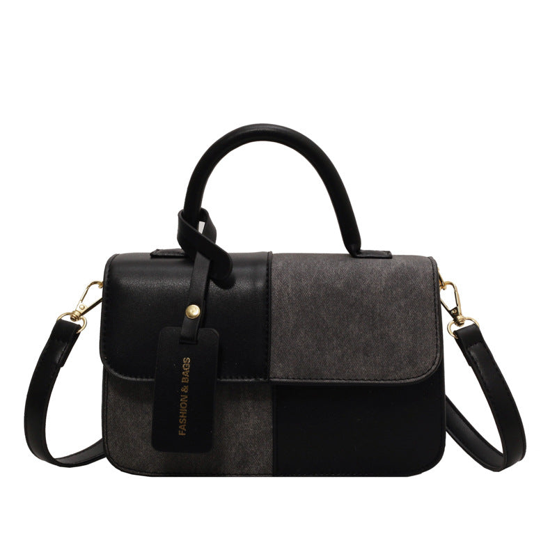 Sarah Express Patchwork Crossbody Shoulder Bag Black