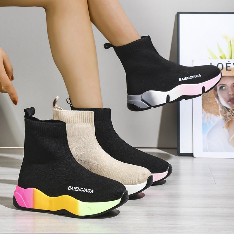 Sarah Express Women's Platform Sock Boots