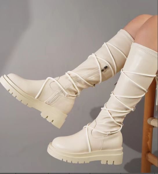Sarah Express Lace-Up Platform Martin Boots