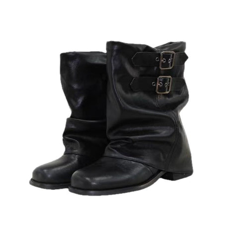 Sarah Express Bow-Tie Wide-Calf Chunky Ankle Boots