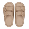 Sarah Express Thick-Soled EVA Double Buckle Sandals Khaki