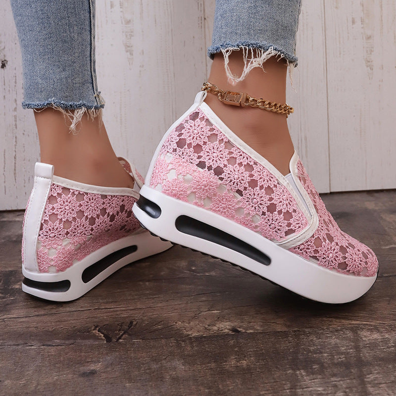 Sarah Express Lace Mesh Platform Slip-On Flats