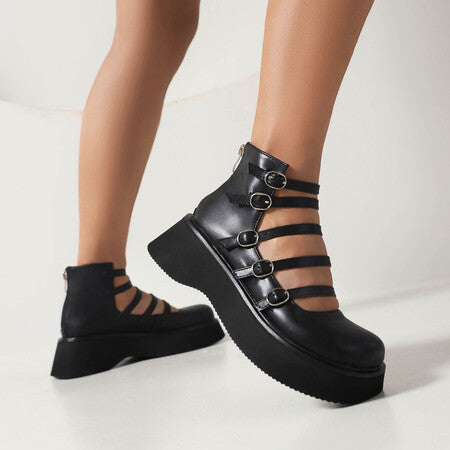 Sarah Express Women's Punk Platform Ankle Boots