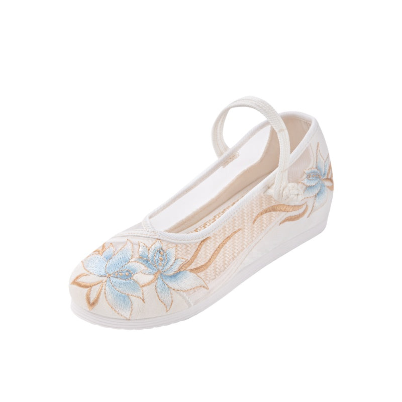 Sarah Express Embroidered Mesh Hidden Wedge Summer Sandals