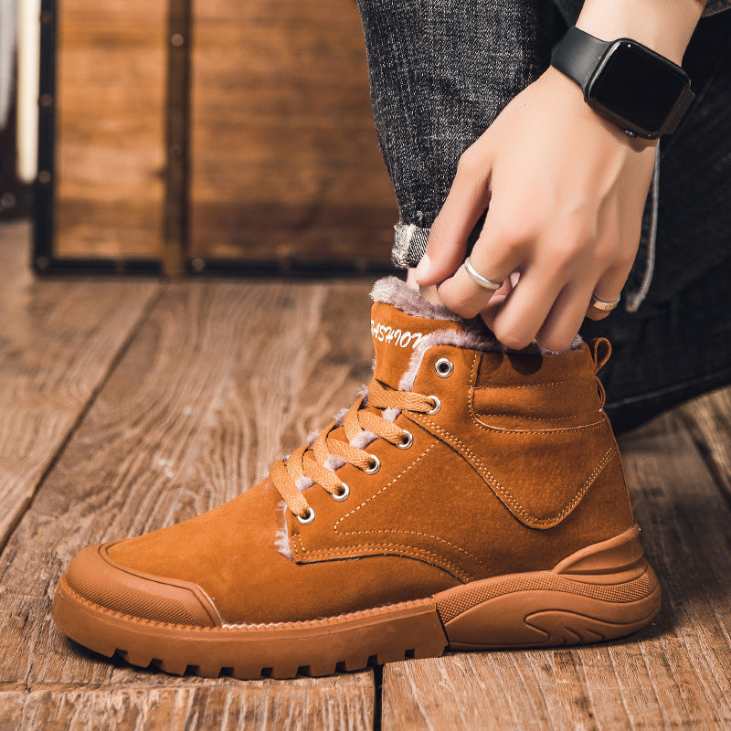 Sarah Express Men's Plush Lined Winter Ankle Boots