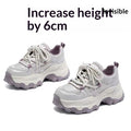 Sarah Express Hidden Wedge Square Toe Platform Sneakers Purple 6cm