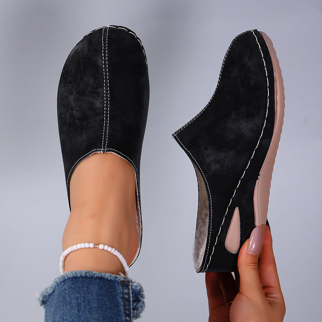 Sarah Express Fleece Lined Wedge Slippers