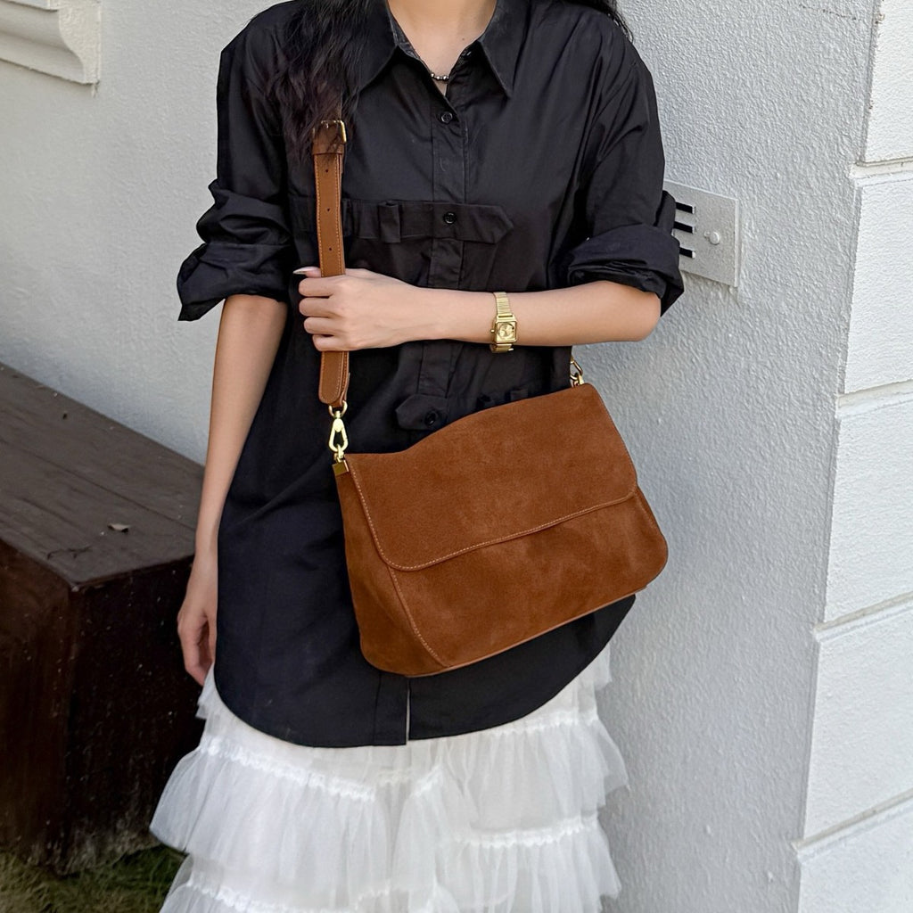 Sarah Express Patchwork Genuine Leather Crossbody Shoulder Bag