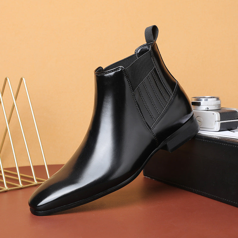 Sarah Express Men's Pointed Toe Chelsea Boots Black
