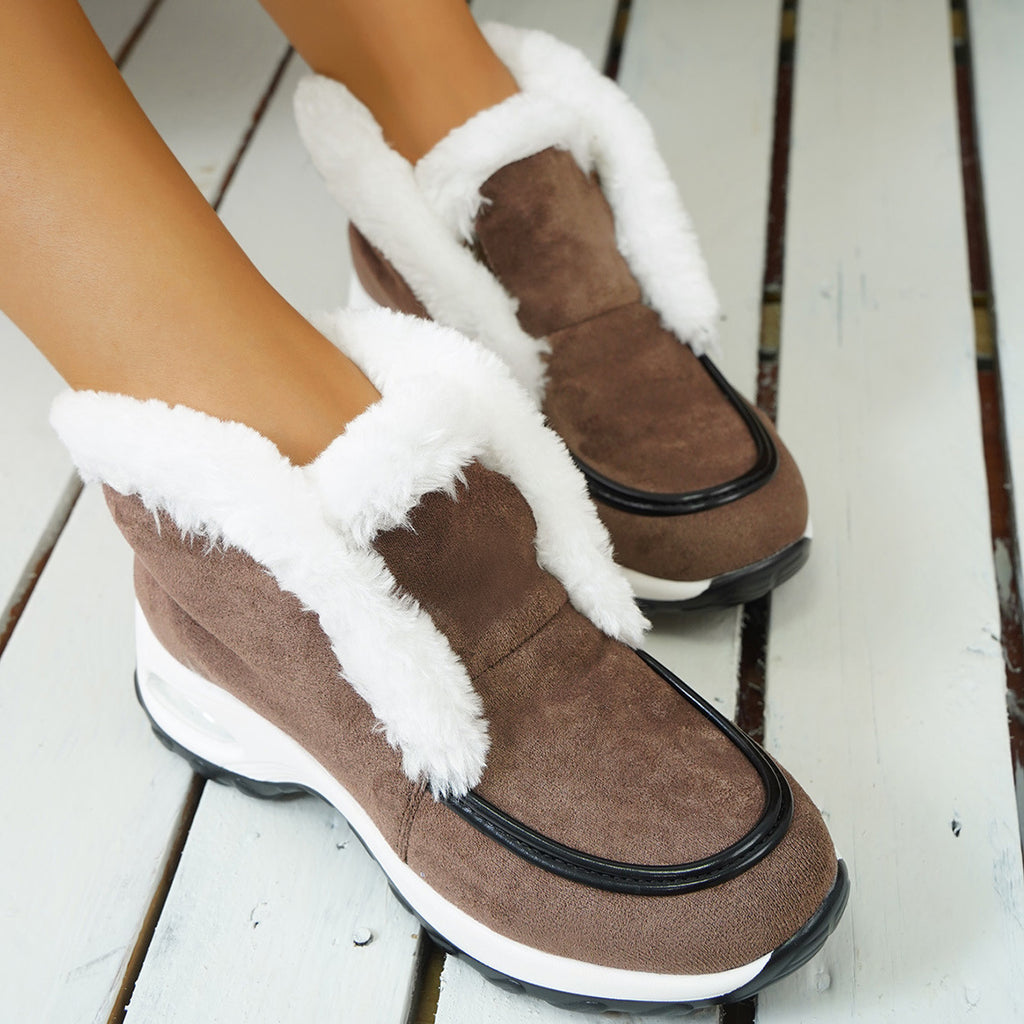 Sarah Express Faux Fur Lined Platform Ankle Boots
