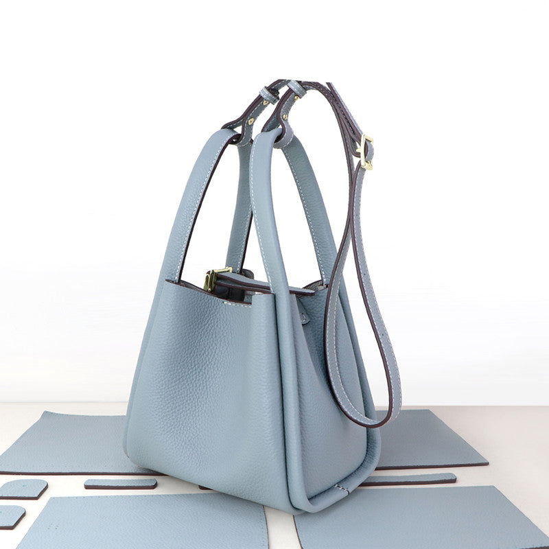 Sarah Express Structured Leather Bucket Bag Handbag