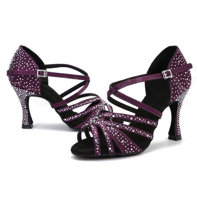 Sarah Express Rhinestone Embellished Latin Dance Performance Shoes