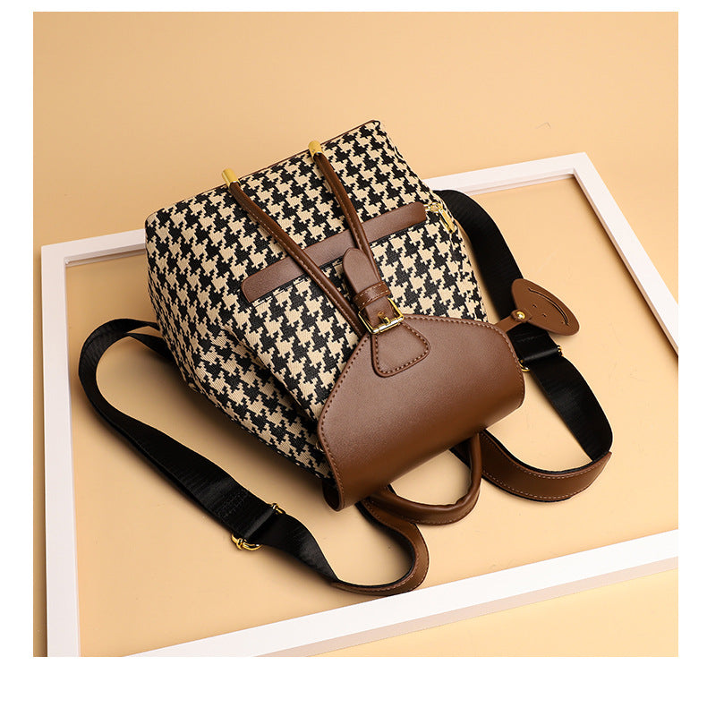 Sarah Express Houndstooth Pattern Casual Travel Backpack