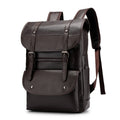 Sarah Express Waterproof PU Leather Student Laptop Backpack Brown 19 inches
