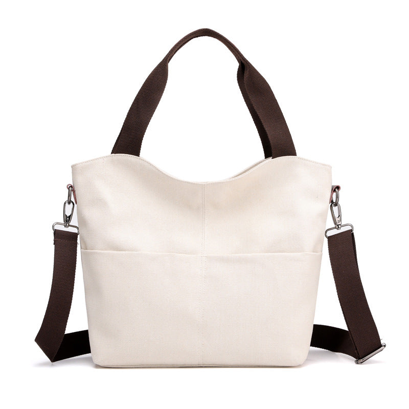 Sarah Express Canvas Square Travel Tote Bag White