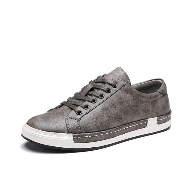 Sarah Express Handmade Men Low Top Casual Flats Gray