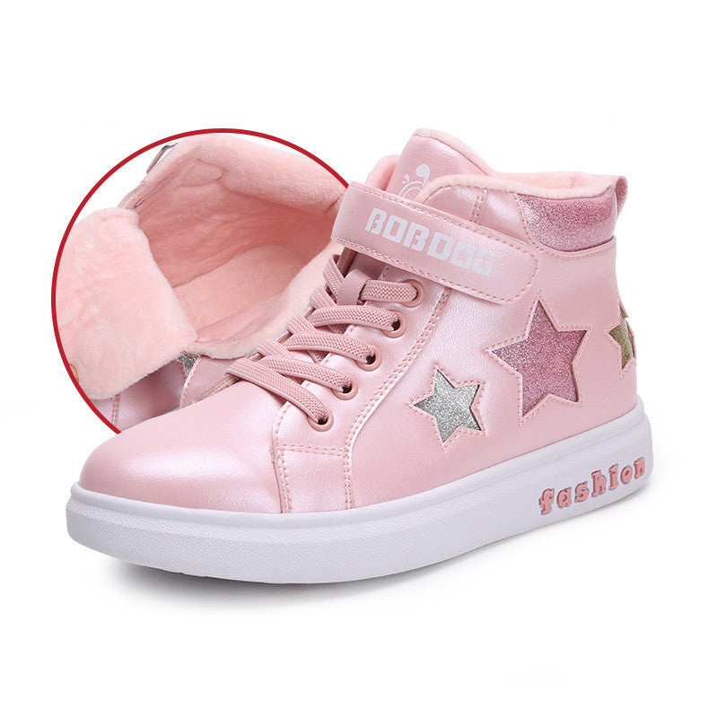Sarah Express Kids' Velcro Star Pattern Sneakers Pink