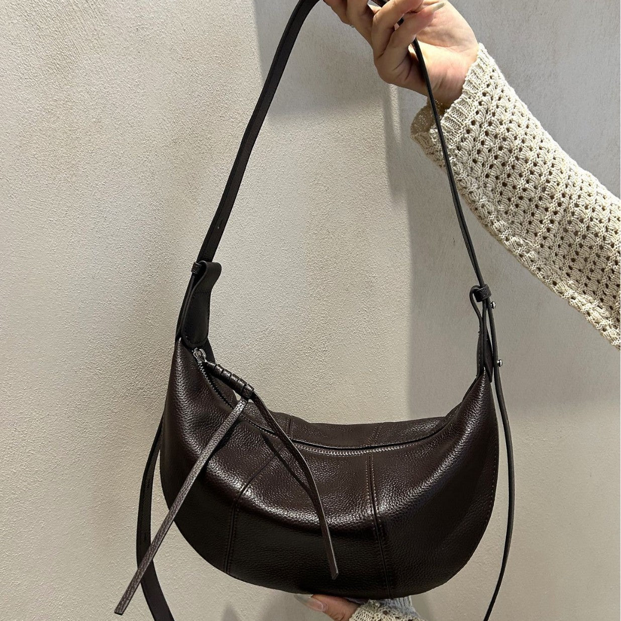 Sarah Express Top-Grain Cowhide Dumpling Crossbody Bag