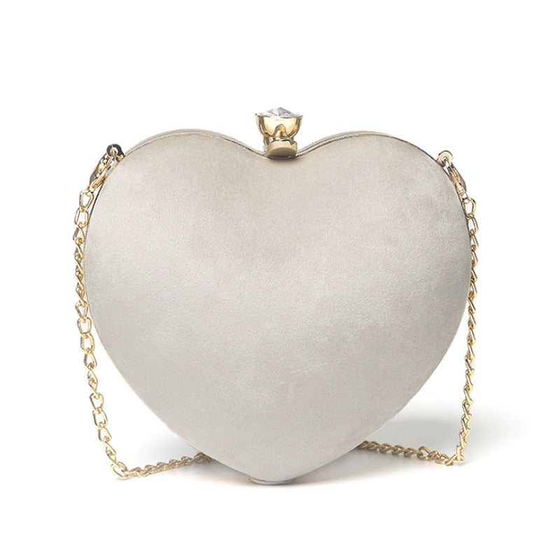 Sarah Express Heart Shaped Chain Strap Clutch Bag Light grey