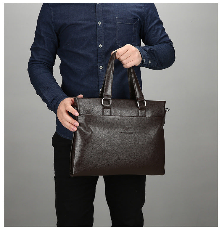 Sarah Express Men's Business Briefcase with Shoulder Strap Brown