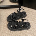 Sarah Express Women's Roman Style Flat Beach Sandals Black