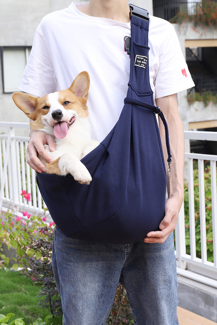 Sarah Express Adjustable Breathable Pet Messenger Carrier Bag Dark Blue