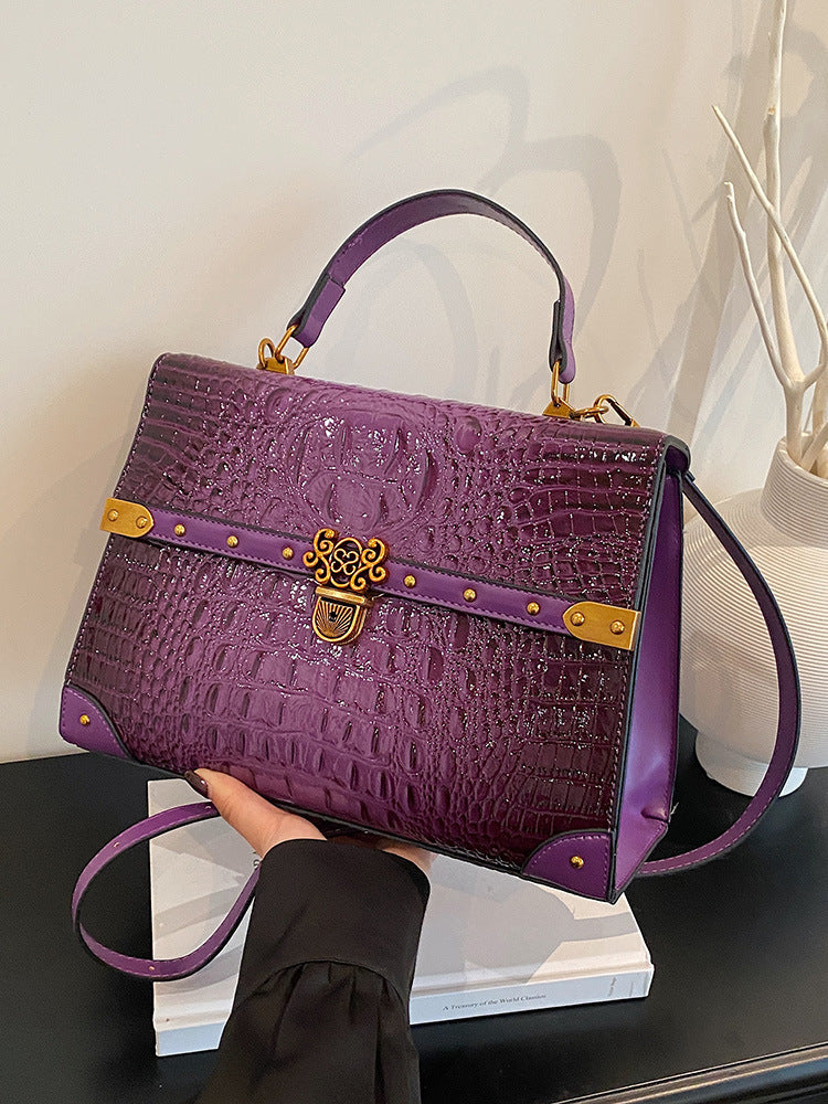 Sarah Express Crocodile Pattern Structured Women's Handbag