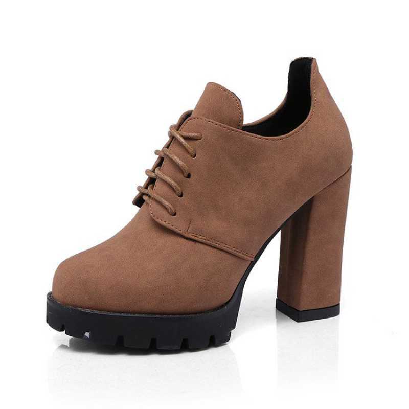 Sarah Express Lace Up Platform Thick Heel Shoes