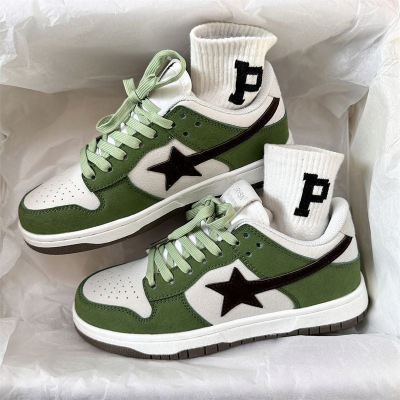 Sarah Express Women's Retro Lace-Up Canvas Sneakers