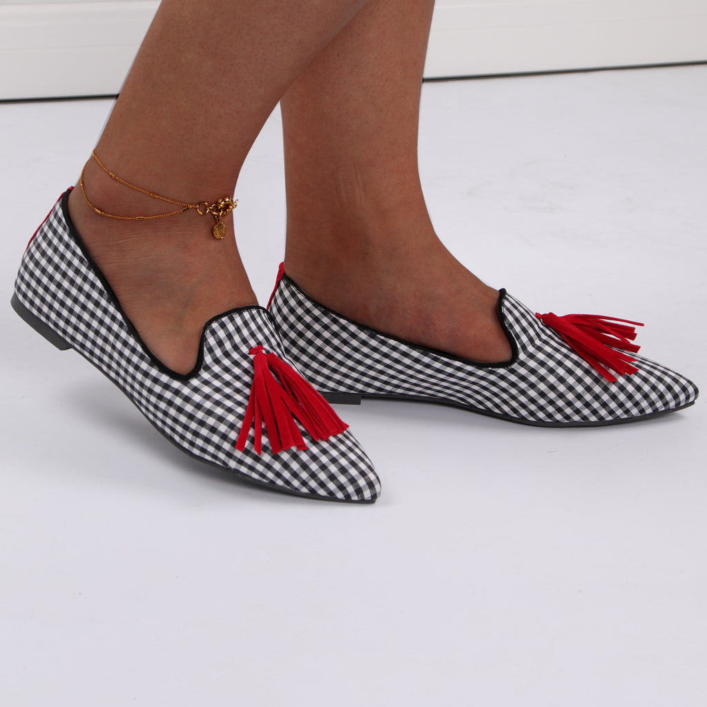 Sarah Express Pointed Toe Tassel Suede Loafers