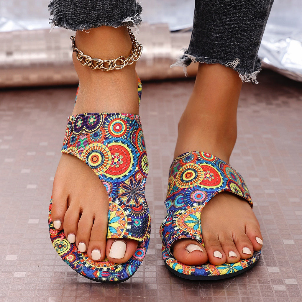 Sarah Express Floral Ethnic Print Lightweight Flat Sandals