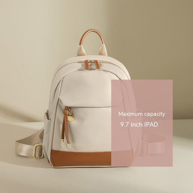 Sarah Express Urban Simplicity Oxford Cloth Commuter Backpack Apricot With Brown
