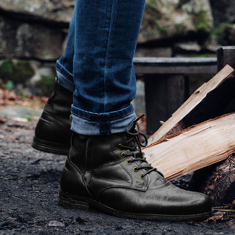 Sarah Express Men's Retro Lace-Up Knight Boots