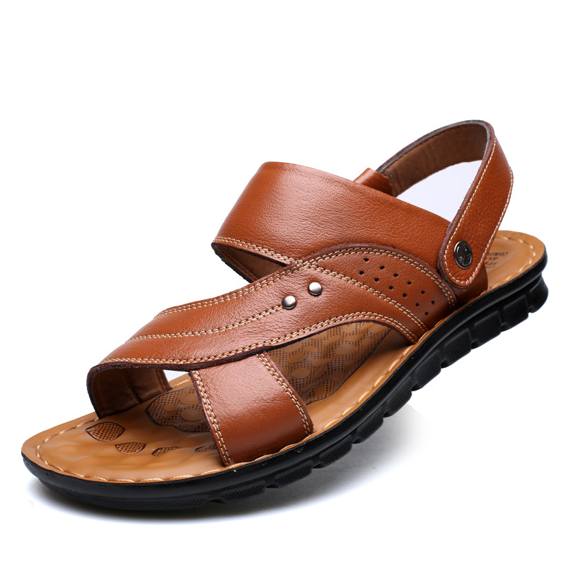 Sarah Express Men's Adjustable Strap Casual Beach Sandals Yellowish