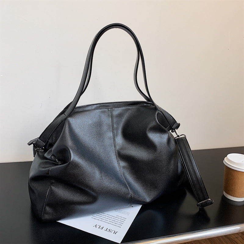 Sarah Express Soft Surface Casual Tote Messenger Bag Black