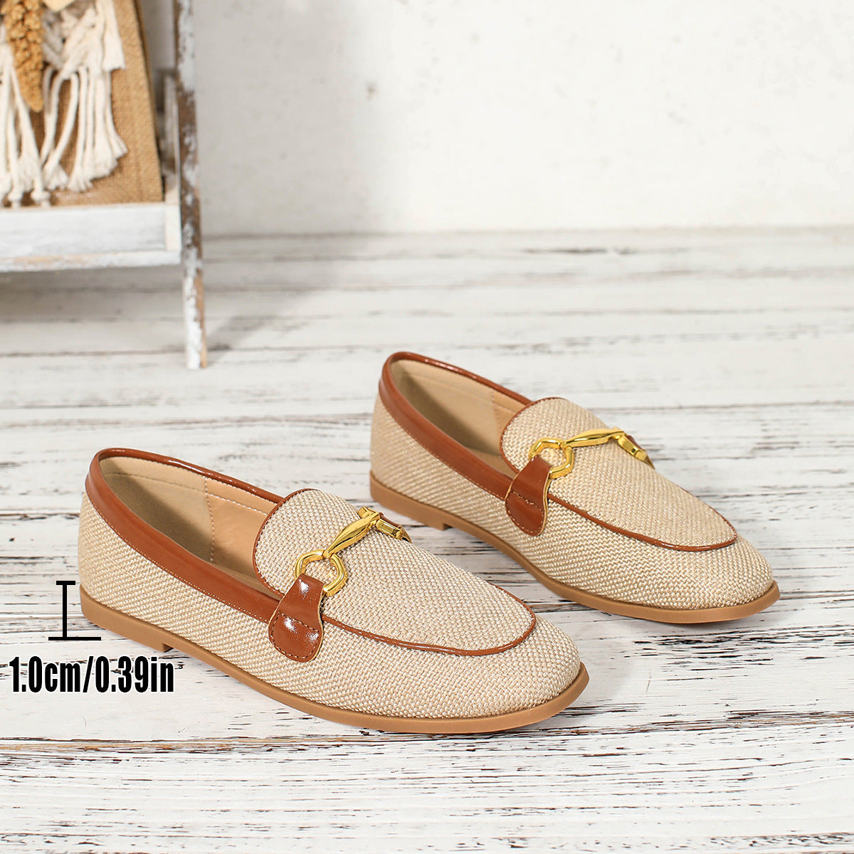 Sarah Express Slip-On Block Heel Loafers Brown