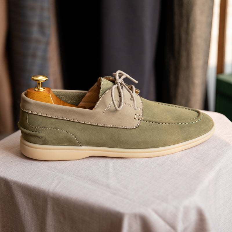Sarah Express Vintage Suede Lace-Up Sailing Shoes