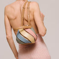 Sarah Express Contrast Color Quilted Cylindrical Bucket Bag Pink