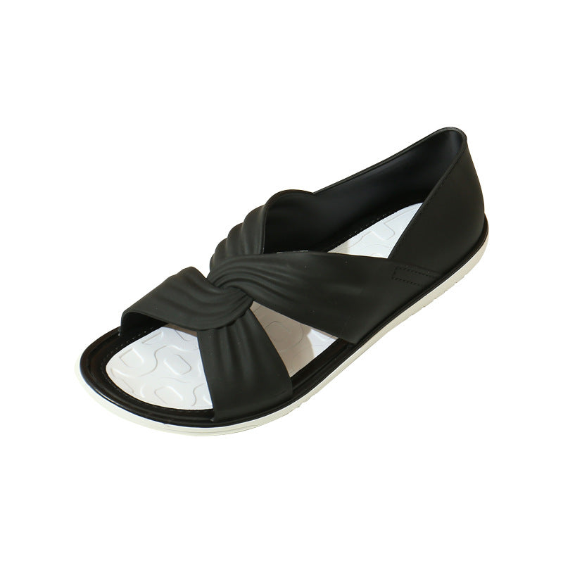 Sarah Express Women's Casual PVC Flat Sandals
