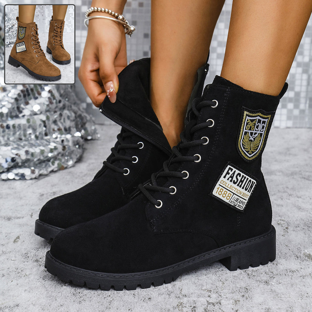 Sarah Express Women's Lace-Up Chunky Platform Ankle Boots