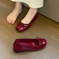 French Style Square Toe Ballet Flats – square toe detail alternate view