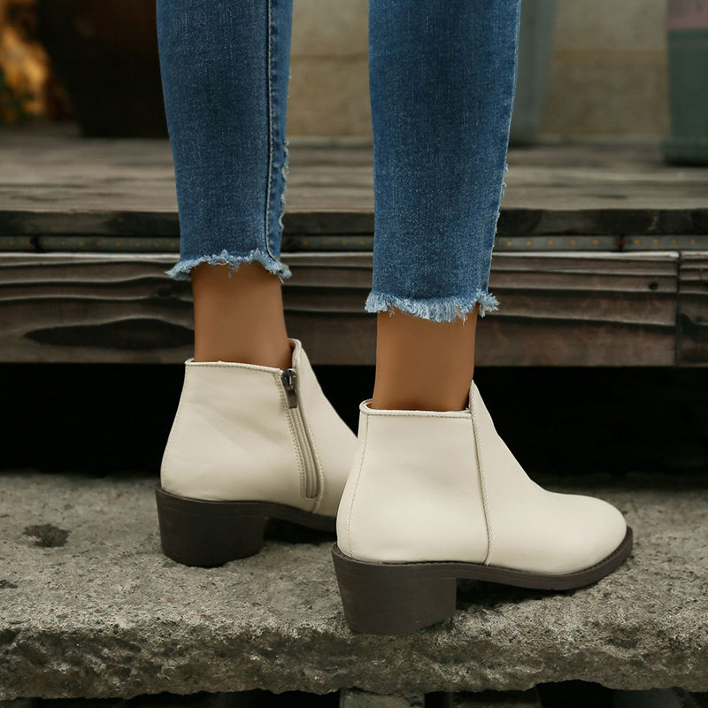 Sarah Express Pointed Toe Side Zipper Ankle Boots