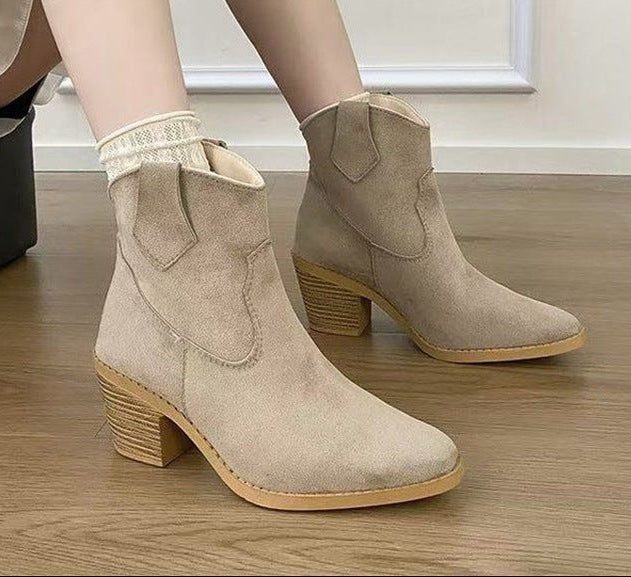 Sarah Express Retro Pointed Toe Slip-On Sock Booties