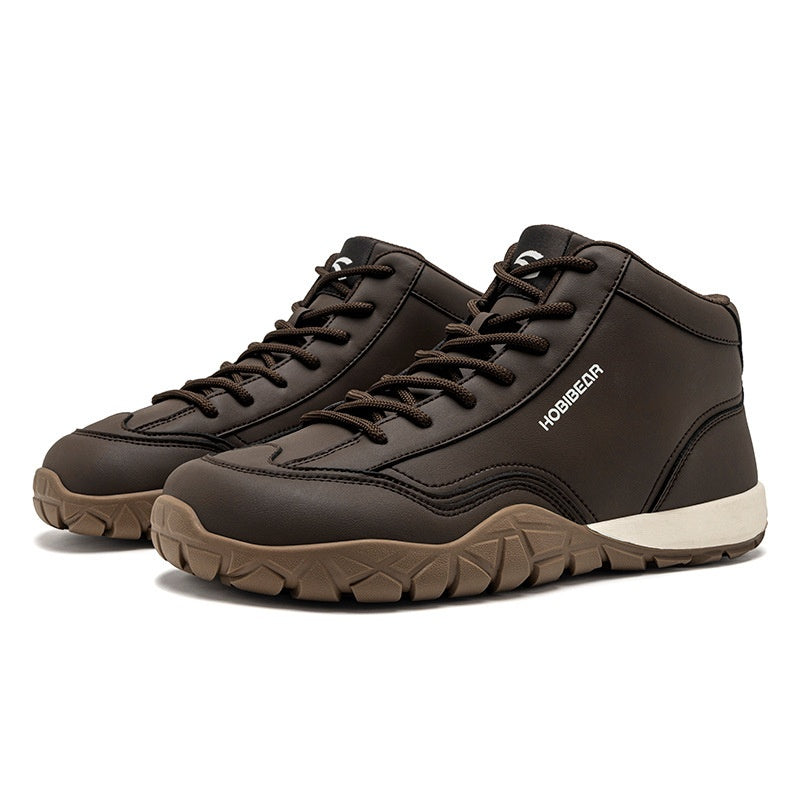 Sarah Express Sporty Lace-Up Mid-Height Casual Boots Dark Brown