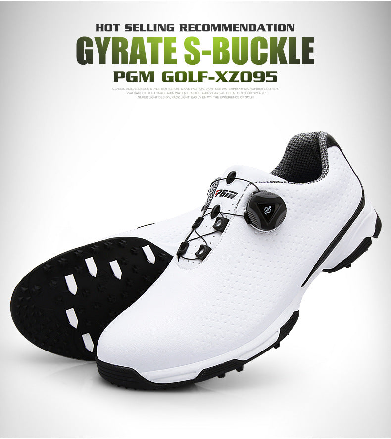 Sarah Express Men's Breathable Lightweight Golf Shoes White And Black