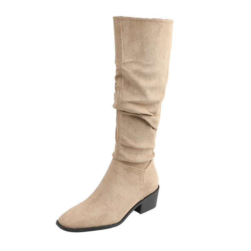 Sarah Express Mid-Calf Suede Slouch Boots