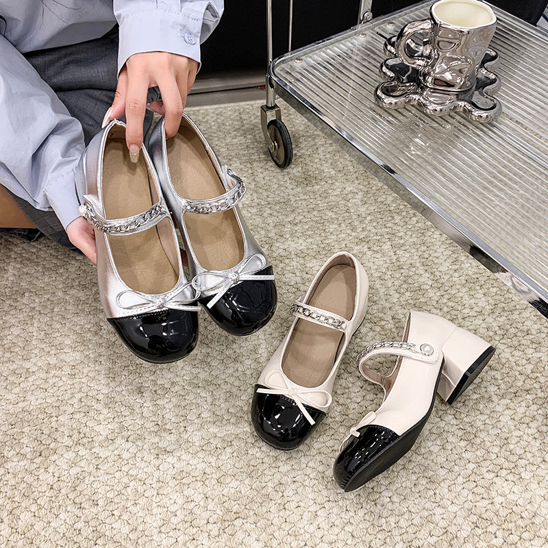 Sarah Express Color Block Mary Jane Block Heels
