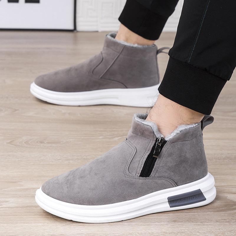 Sarah Express Men's Fleece Lined Side Zipper Ankle Boots