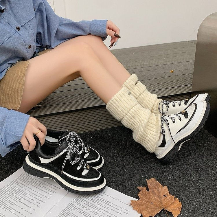 Retro Color Block Lace-Up Sneakers – lace-up detail alternate view 5