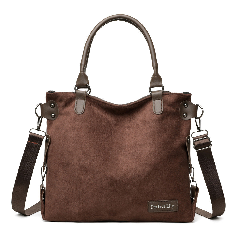 Sarah Express Vintage Suede Tote Shoulder Bag